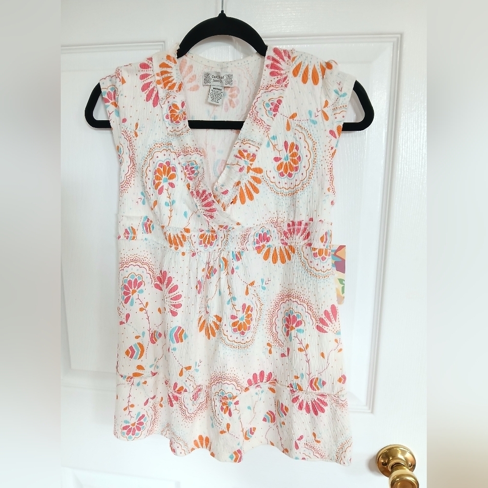 Duck Head Colorful Babydoll tank size M Tie On Back Party Vacation Resort Summer